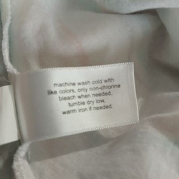 Lane Bryant 18 cap-slv fully-line white/aqua/coral vert-stripes linen blnd top - Picture 10 of 11